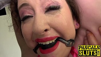 Play Nasty subslut gagged for spanking and anal destruction