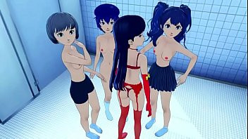 Play 4 Hentai teens fucked in a public toilet