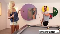 Play Blonde Pornstar Brooke's Sexy Billiards Game with Hardcore Fucking