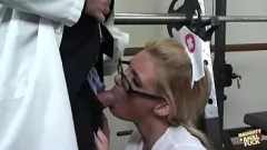 Play Blonde Nurse in Stockings Offers All Holes to Doctor for Hardcore Sex