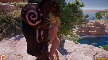 Play Minotaur huge dick fucks his waifu